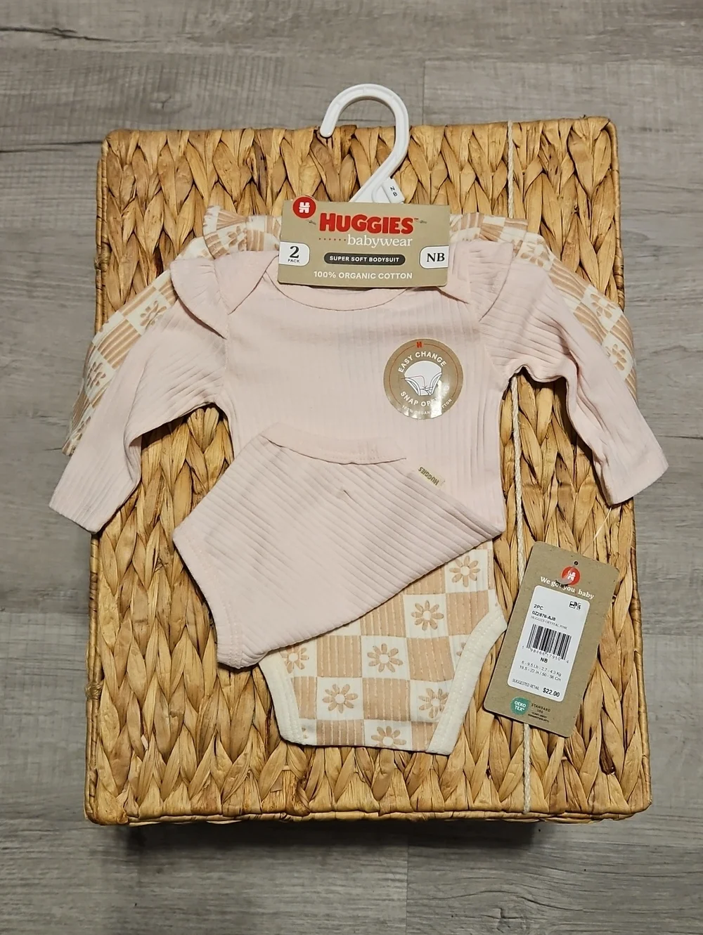 Babywear NB 2-Pack Organic Cotton Pink One-Piece Bodysuits